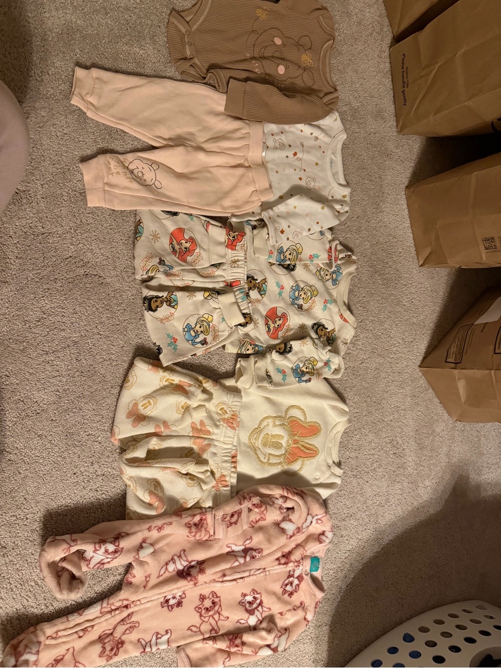 Disney Kids Pajama Bundle - Pink, Cream, Beige, White